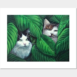 Cats hiding Posters and Art